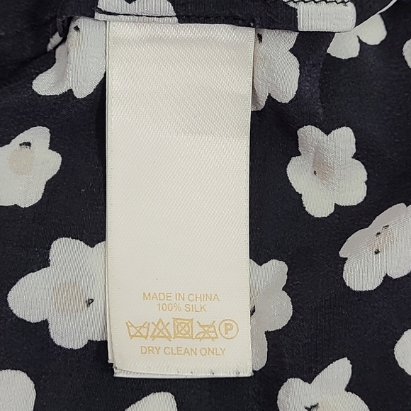 KATE SPADE Mini Faye 100% Silk Floral Print Shirt Dress Women's Size XXS - Picture 13 of 15